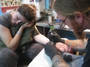 Tracy Getting her Tattoo